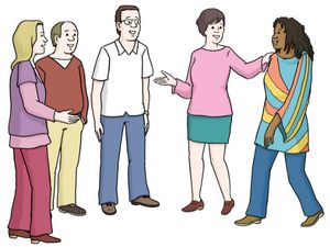 Grafik: Alle Menschen leben gut zusammen